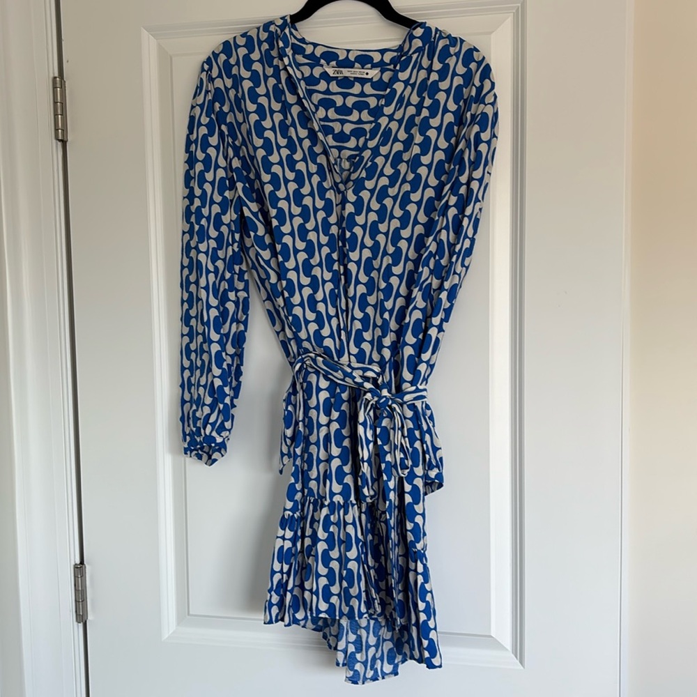 Zara Belted Print Dress